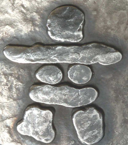 Inuit Art Inuksuk Belt Buckle Hand Forged Rustic Bronze Inukshuk Stainless Steel Signed Original Fits 1-1/2" Wide Belt for Jean