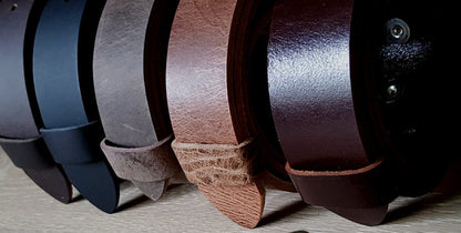 JEAN Belt with SNAPS, Unisex Belt, Custom Cut Leather Belts, Brown Belt, Black Belt, Fawn Belt, Distressed Belt, Mahogany Belt, Unisex Gifts