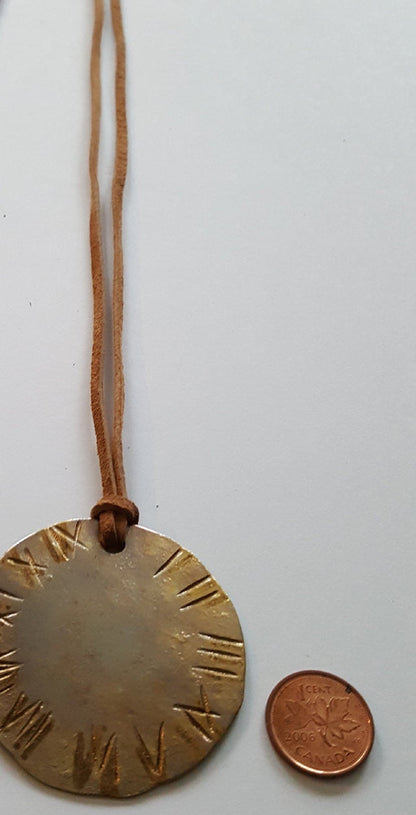 Gold Roman Numeral Pendant Holiday Gift Stocking Stuffer Pendant Necklaces His N Hers Gifts Hand Forged Gold Accessories with Gift Bag