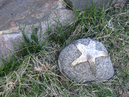 ROCK STAR Garden Decor Rock Garden Sculpture Door Stop Gardener's Gift Stainless Steel Starfish Beach Rock Hostess Gift Housewarming