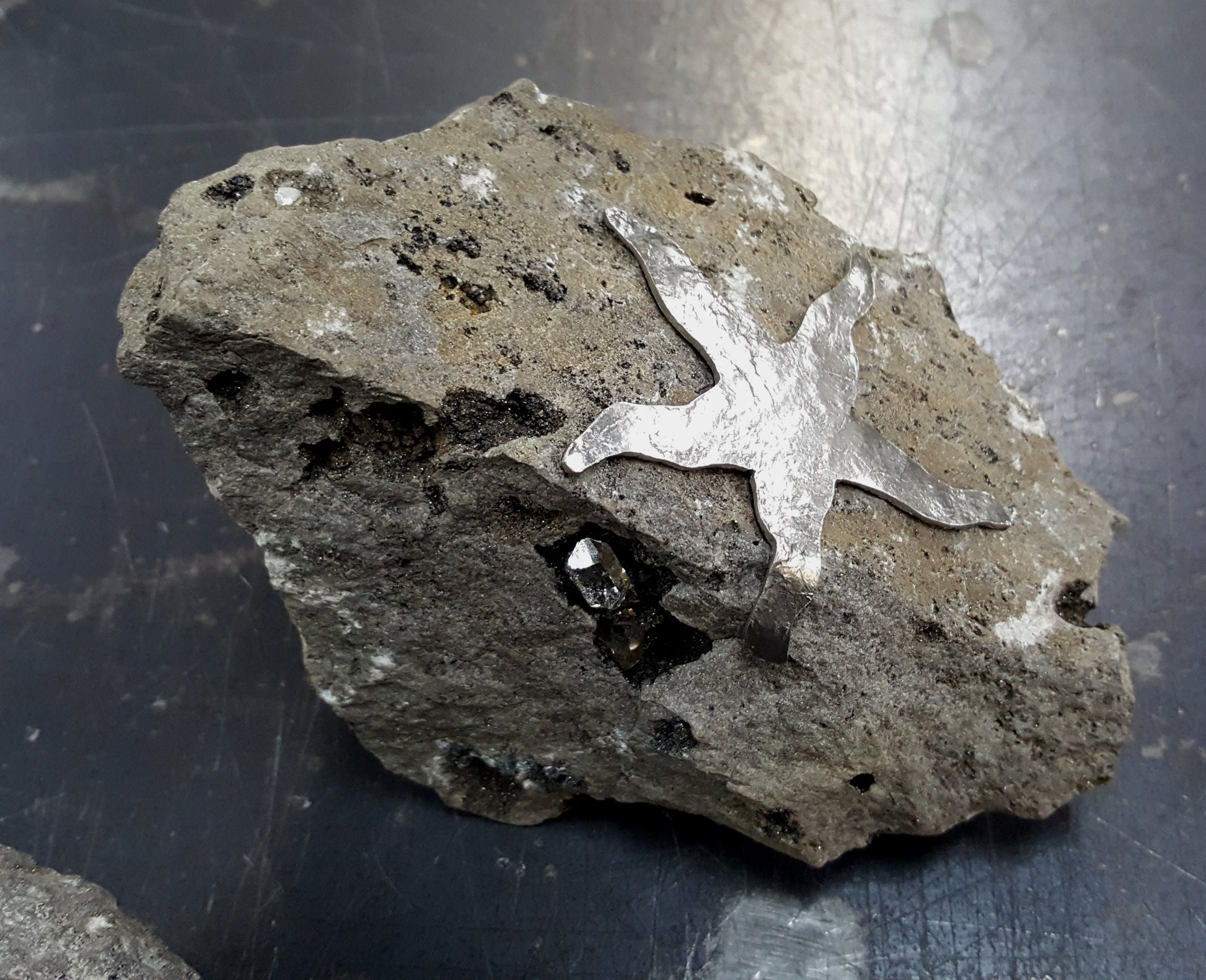 ROCK STAR Garden Decor Rock Garden Sculpture Door Stop Gardener's Gift Stainless Steel Starfish Beach Rock Hostess Gift Housewarming