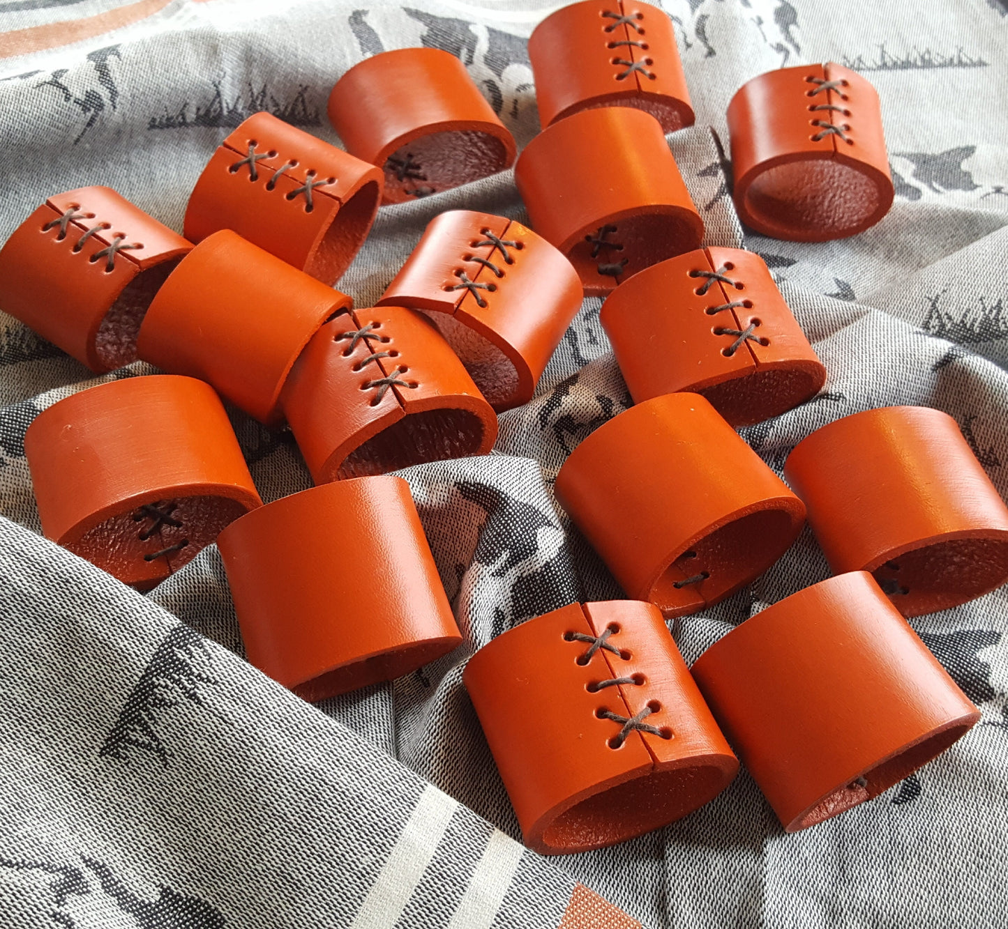 4 Napkin Rings Leather Rings Chartreuse Purple Orange Sand Casual Dining Alfresco Table Accessories Housewarming Hostess Gift Home Decor