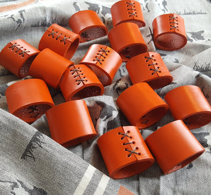 4 Napkin Rings Leather Rings Chartreuse Purple Orange Sand Casual Dining Alfresco Table Accessories Housewarming Hostess Gift Home Decor