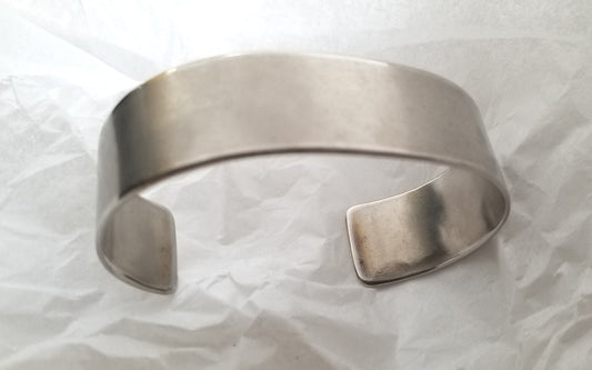 Unisex Silver Bracelet Cuff & Gift Bag Hand Forged Anvil Textured Stainless Steel Anniversary Gift
