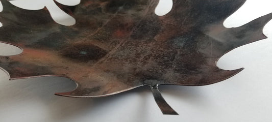 CANADA Maple Leaf Serving Tray Canada on Display Metal Dish Made in Canada Key Holder Bronze Finish Cottage Gifts Candy Dish Leaf