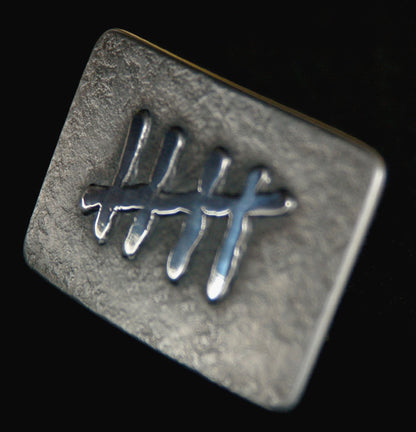 Belt Buckle, Tally Mark, Work Wear, Casual Friday, Unisex Gift, Castaway, Marking Time, Silver or Bronze Anniversary, Guy Gift, Gag Gift