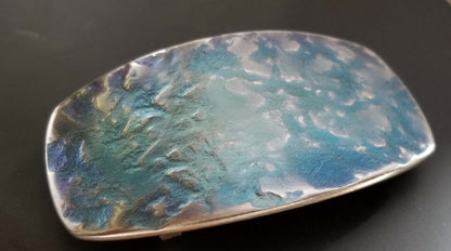 Blue Jean Buckle Belt Buckle Hand Forged Blue Gold or Blue Silver Signed Original Stainless Steel Buckle for Jeans Unisex Gifts w/ Gift Bag