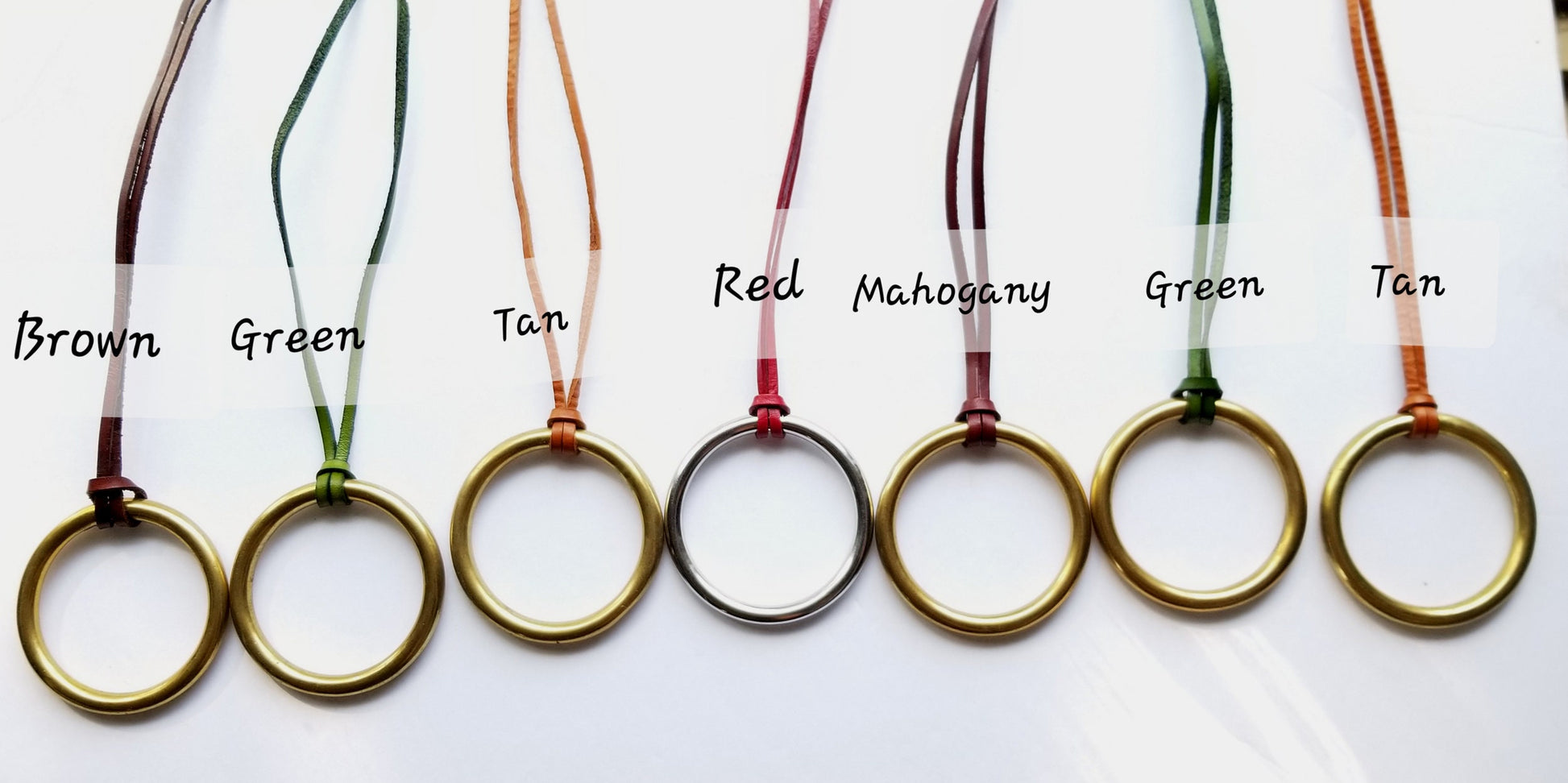 Circle of Life Necklace Rainbow of Colours 2" Pendant with Hand Dyed Leather Strap Unisex Accessories Circle Jewelry Leather & Bag