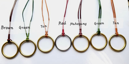 Circle of Life Necklace Rainbow of Colours 2" Pendant with Hand Dyed Leather Strap Unisex Accessories Circle Jewelry Leather & Bag