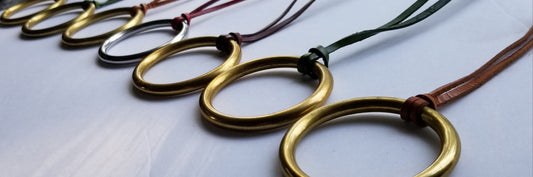 Circle of Life Necklace Rainbow of Colours 2" Pendant with Hand Dyed Leather Strap Unisex Accessories Circle Jewelry Leather & Bag