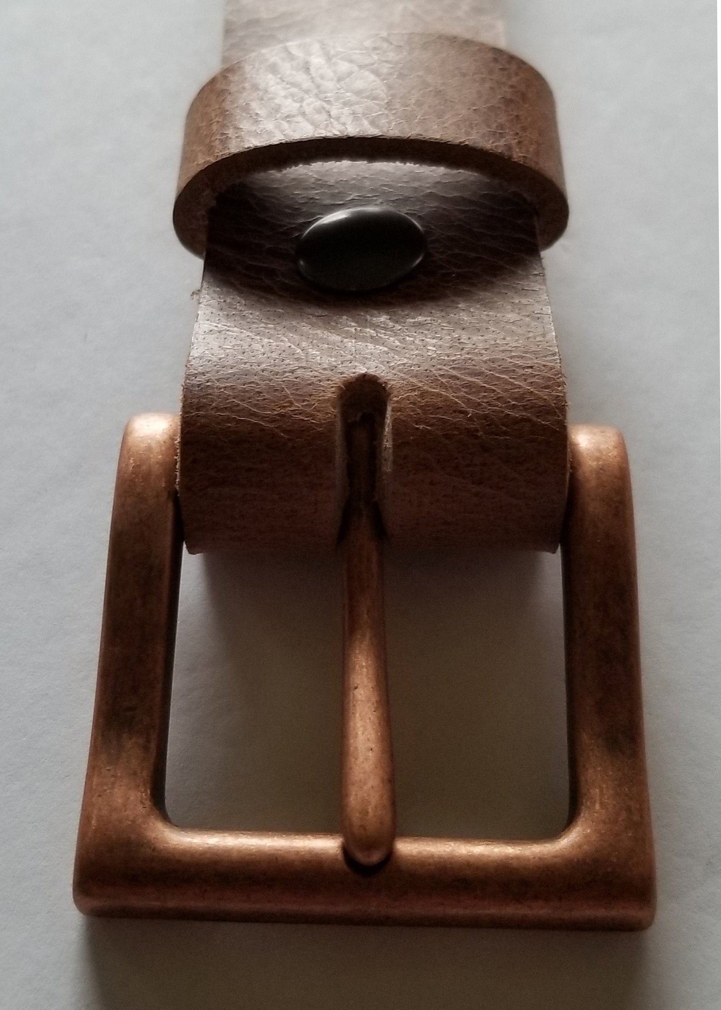 Distressed Leather Belt & Simple Buckle Distressed Belt and Copper Buckle, Work Gear, Belt for Jean, Belt for Suit, Gift for Guy, Dad Gift