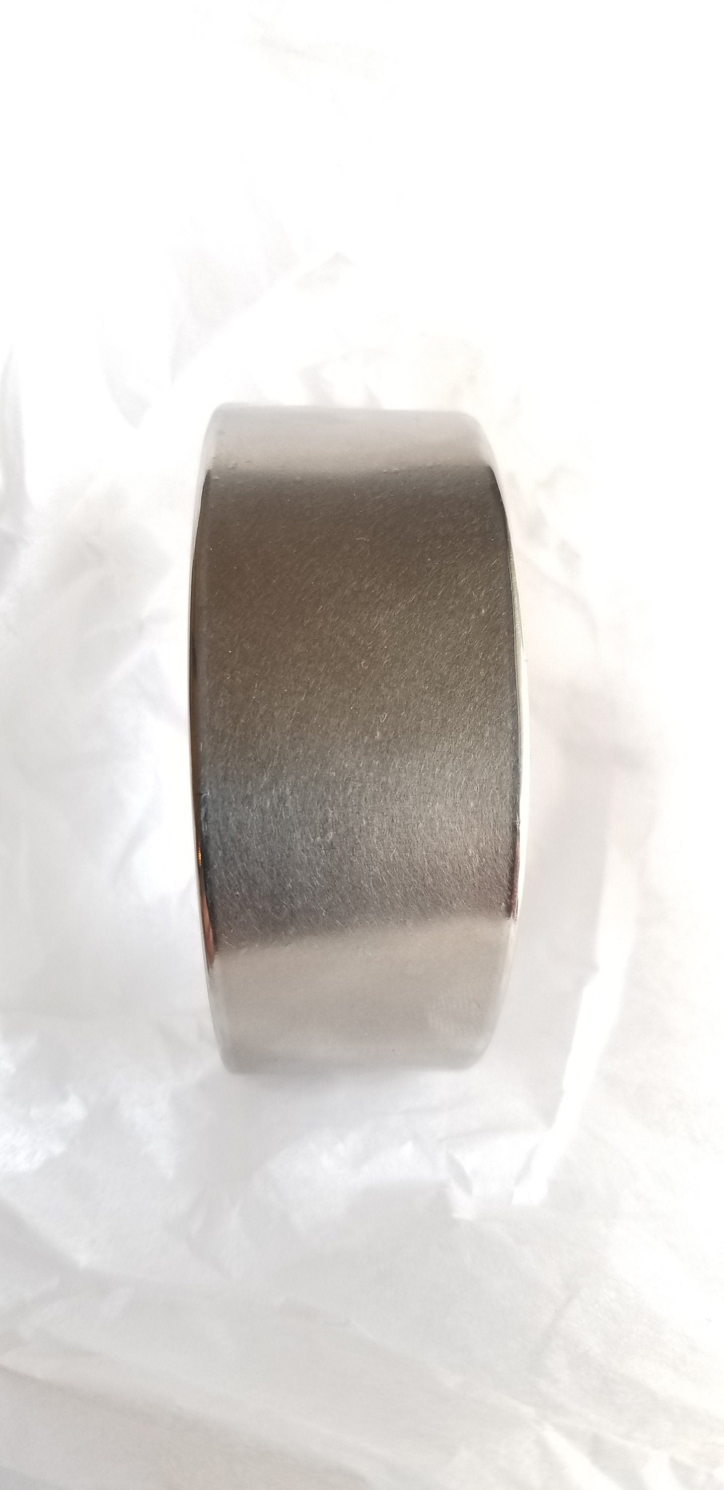 Cuff, Hand Forged Silver Bracelet, Anvil Textured, Stainless Steel Anniversary Gift, Bridesmaid Gift, Signed Original, Unisex Gift w/ Bag