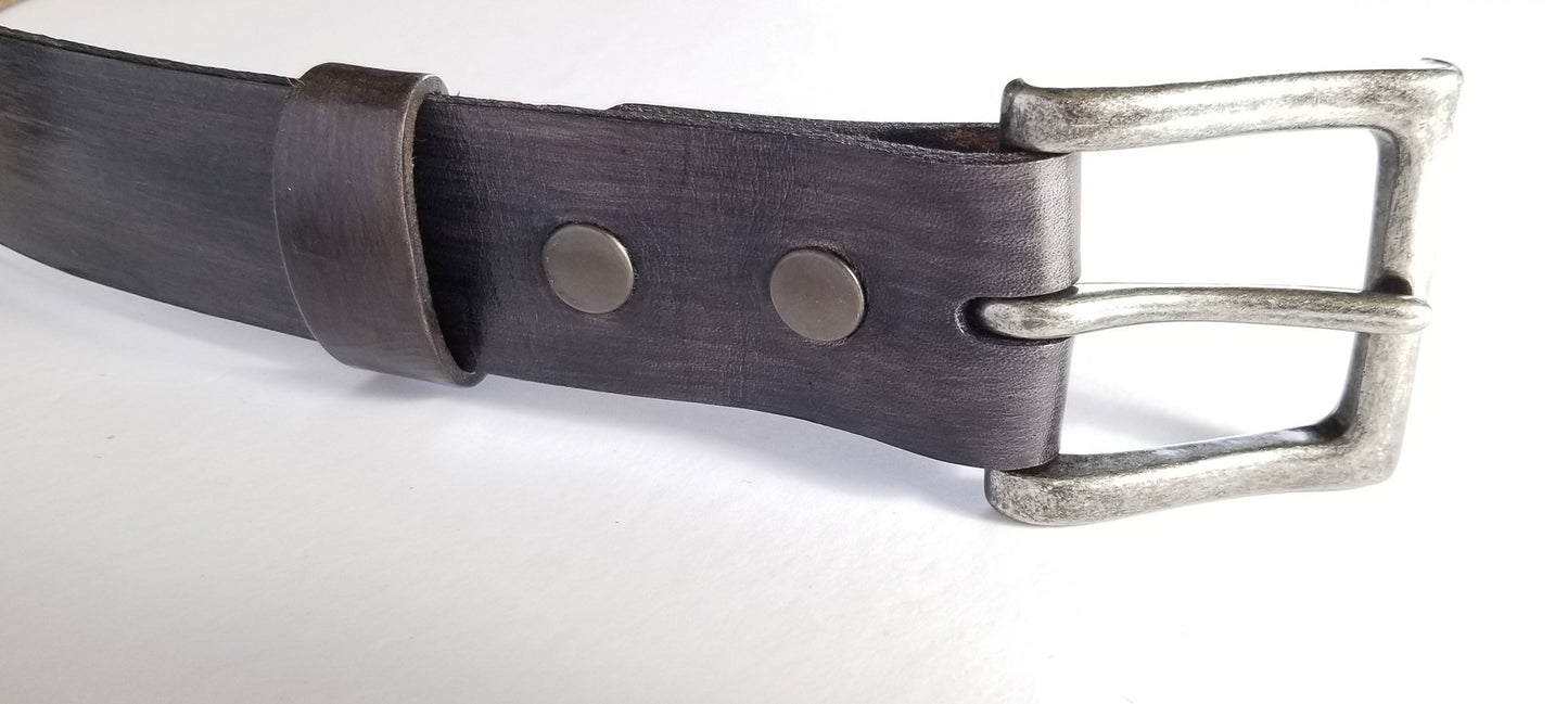 Belt & Buckle, Belt Buckle,Leather Snap Belt, Canadian Made Gift, Hand Made, Gift for Guys, Gift for Gals, Stocking Stuffer, Hand Dyed Belt