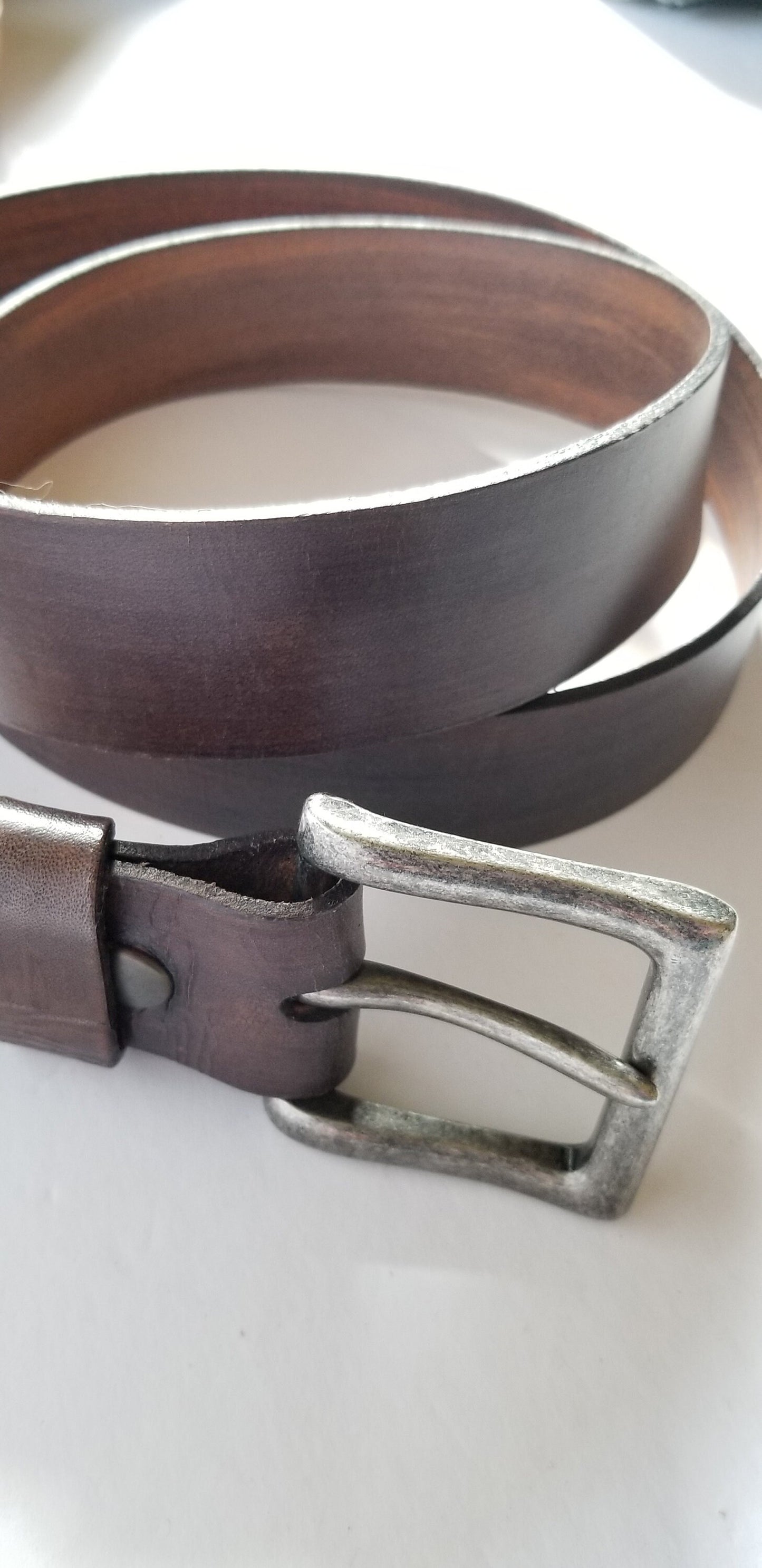 Belt & Buckle, Belt Buckle,Leather Snap Belt, Canadian Made Gift, Hand Made, Gift for Guys, Gift for Gals, Stocking Stuffer, Hand Dyed Belt