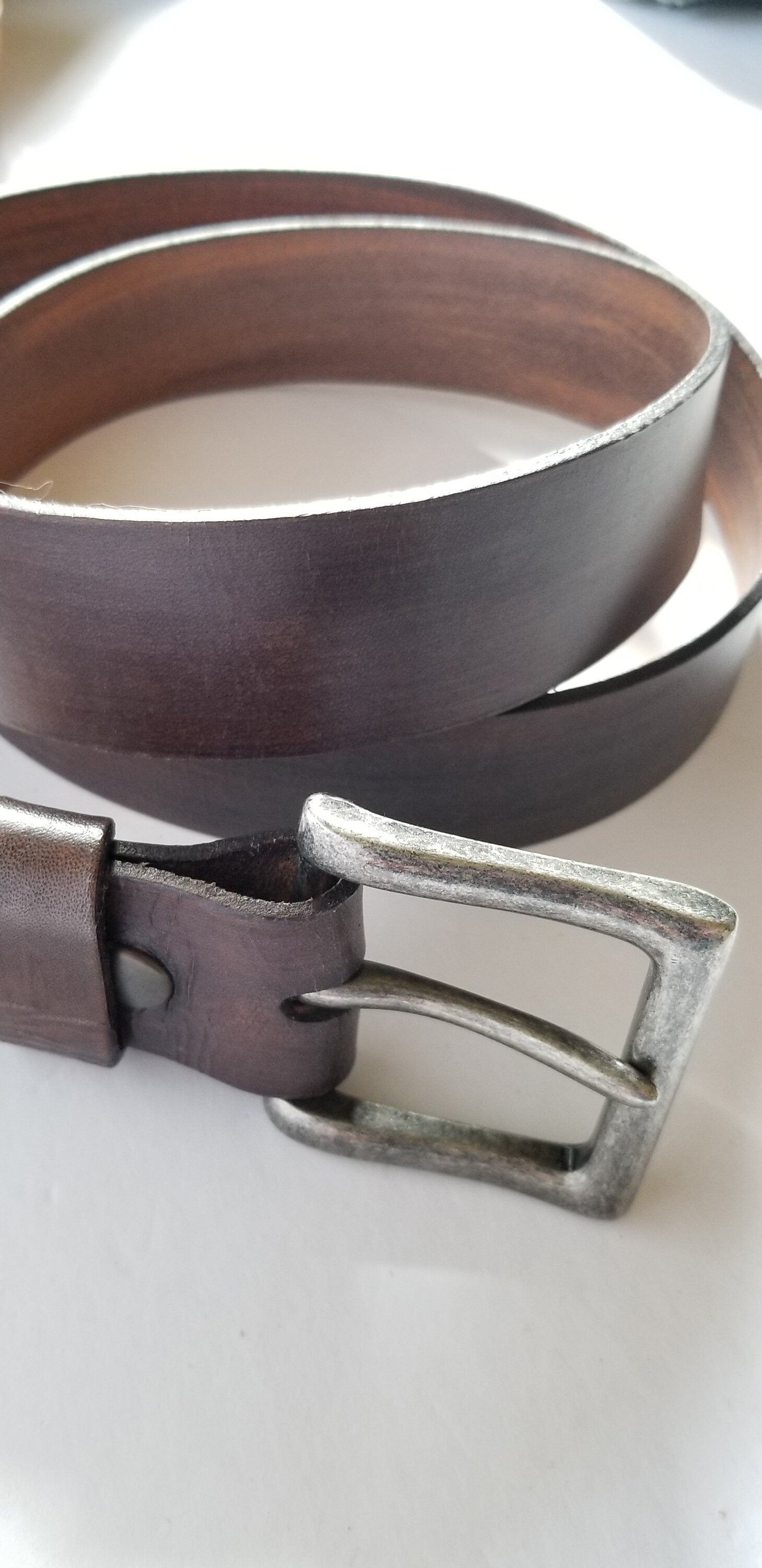 Belt & Buckle, Belt Buckle,Leather Snap Belt, Canadian Made Gift, Hand Made, Gift for Guys, Gift for Gals, Stocking Stuffer, Hand Dyed Belt