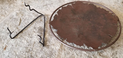 Serving Tray Rustic Metal Leaf Canadiana on Display w/ Stand Made in Canada Bronze Cottage Gift, Housewarming Gift Hostess Gift