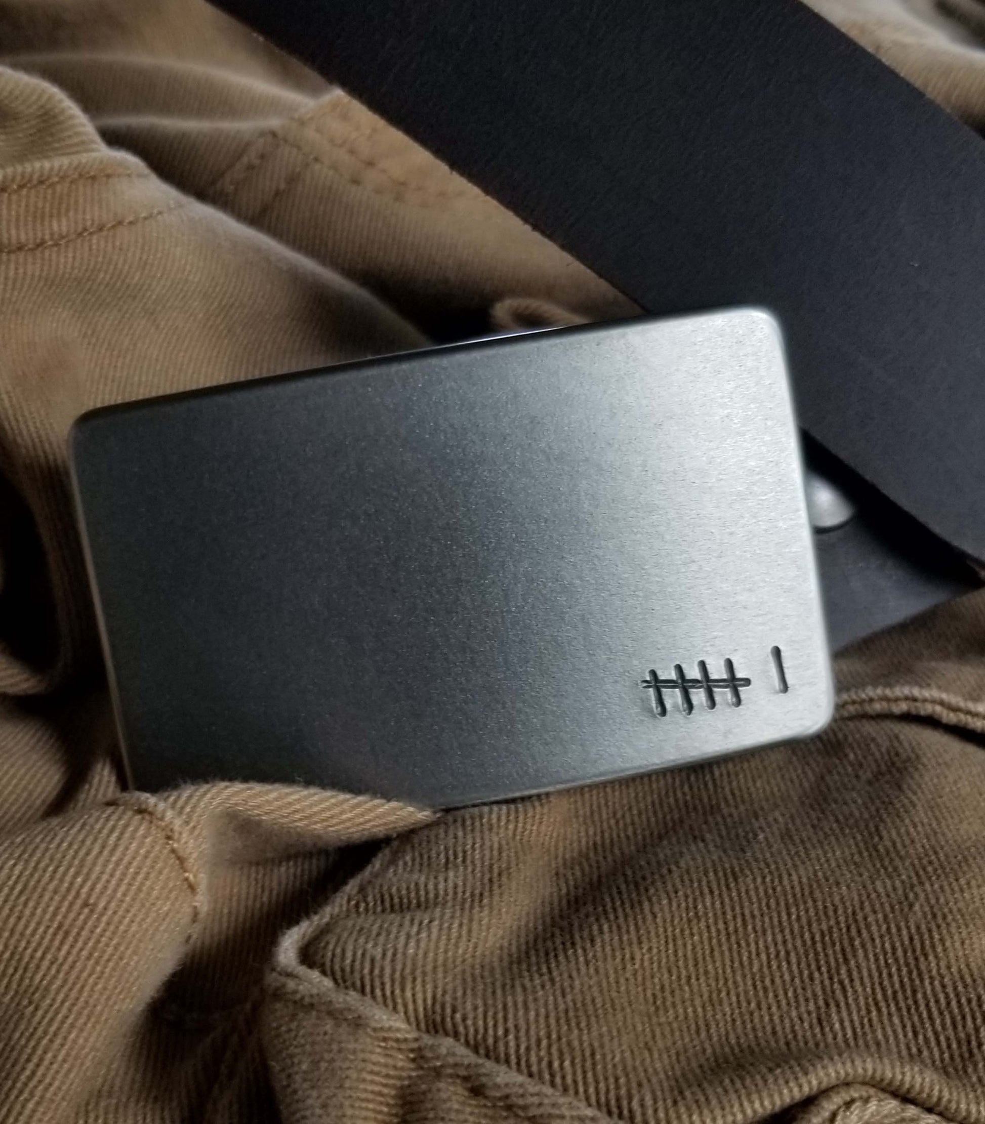 Bronze Anniversary Gift Belt & Buckle Set For Jeans Customize for Anniversary Personalized Forged Stainless Steel Buckle w/ Leather Belt