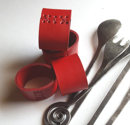 Red Leather Napkin Rings Canada Day Dining Accessories Alfresco Dining Handmade Housewarming or Hostess Gift New Homeowner Gift Idea