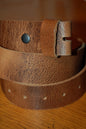 Wood Lover Gift Leather Wood Grain Belt & Simple Buckle with Snaps Hand Dyed Belt and Buckle Work Gear Belt for Jeans Gifts for Guy
