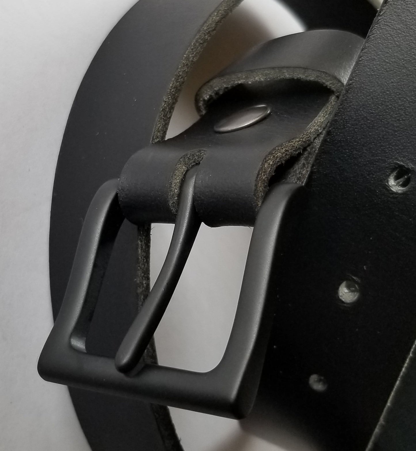 Black Leather Belt & Simple Buckle Black Buffalo Belt and Buckle Belt with Snap Work Gear Belt for Jean Gifts for Guy 5 Colour