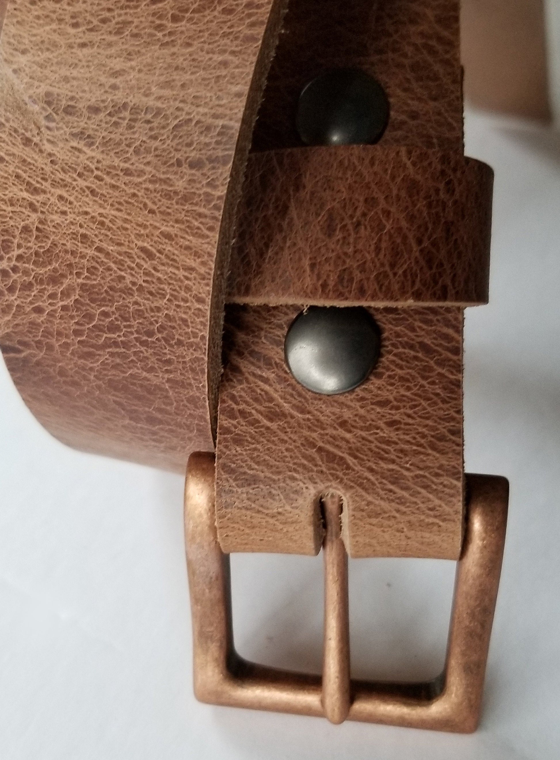 Distressed Leather Belt & Simple Buckle Distressed Belt and Copper Buckle, Work Gear, Belt for Jean, Belt for Suit, Gift for Guy, Dad Gift