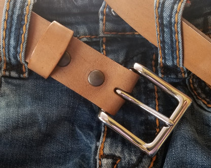 Belt & Buckle, Belt Buckle,Leather Snap Belt, Canadian Made Gift, Hand Made, Gift for Guys, Gift for Gals, Stocking Stuffer, Hand Dyed Belt