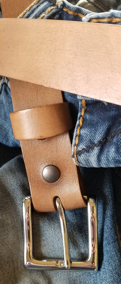 Belt & Buckle, Belt Buckle,Leather Snap Belt, Canadian Made Gift, Hand Made, Gift for Guys, Gift for Gals, Stocking Stuffer, Hand Dyed Belt