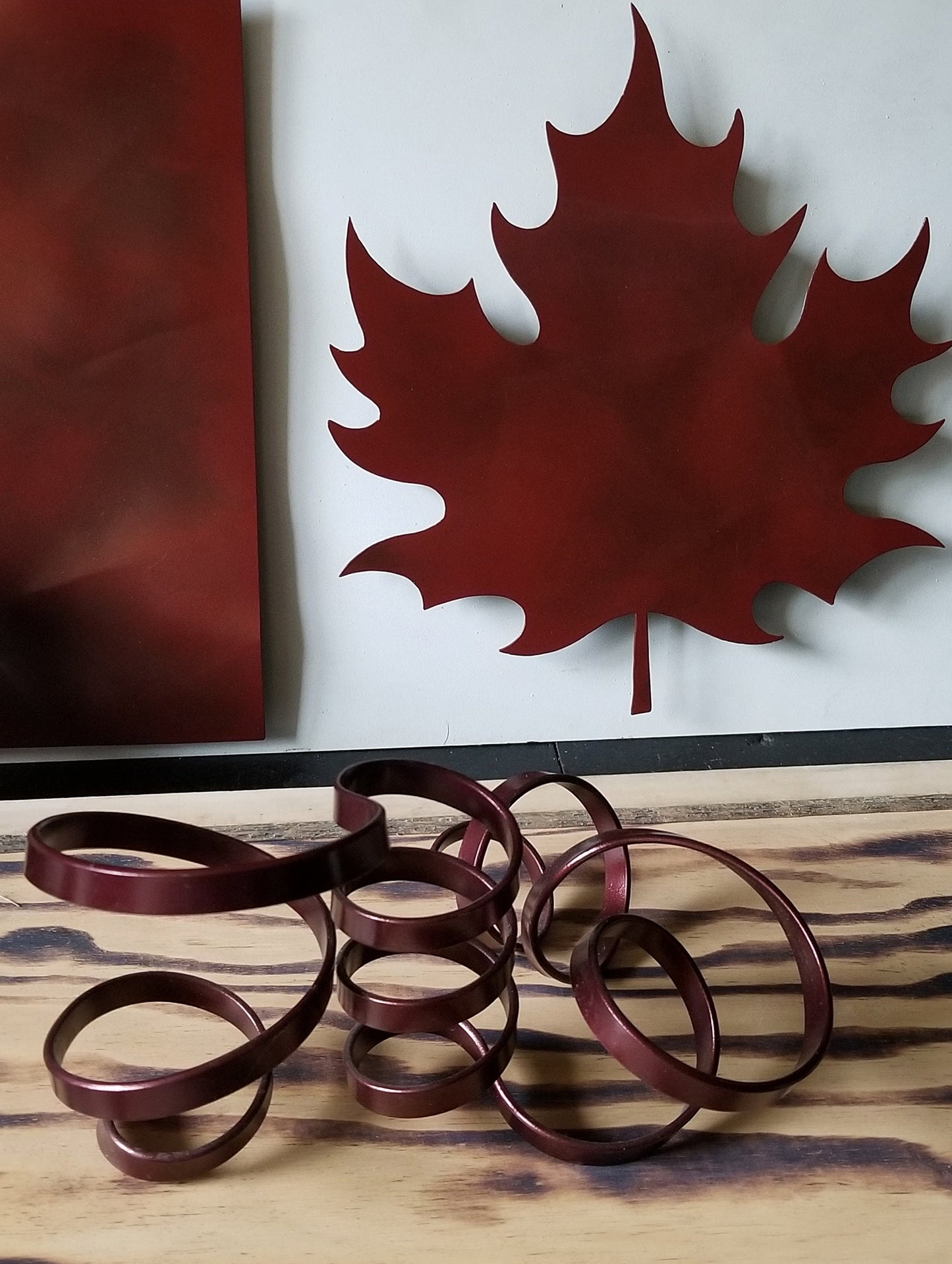 Metal Candleholder, Red Ribbon, Artisan Candleholder, Handcrafted Candle Holder, Twisted Metal Red Candle Holder, Accepts 1-3/4-2" Candle