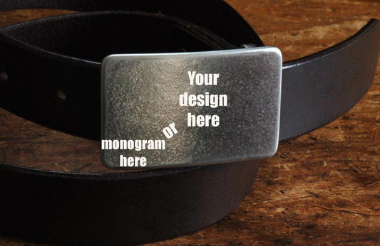 Monogrammed Buckle & Belt, Silver Suit Buckle, HYPOALLERGENIC Buckle, Handcrafted Stainless Steel, Unisex Gifts, Buckle With 1-1/4" Belt