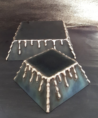 Display Stand, Bronze & Black Metal Pedistal, Candle Holder Display, Jewelry Display, Candle Display, Mantle Centerpiece, Bronze Drizzle
