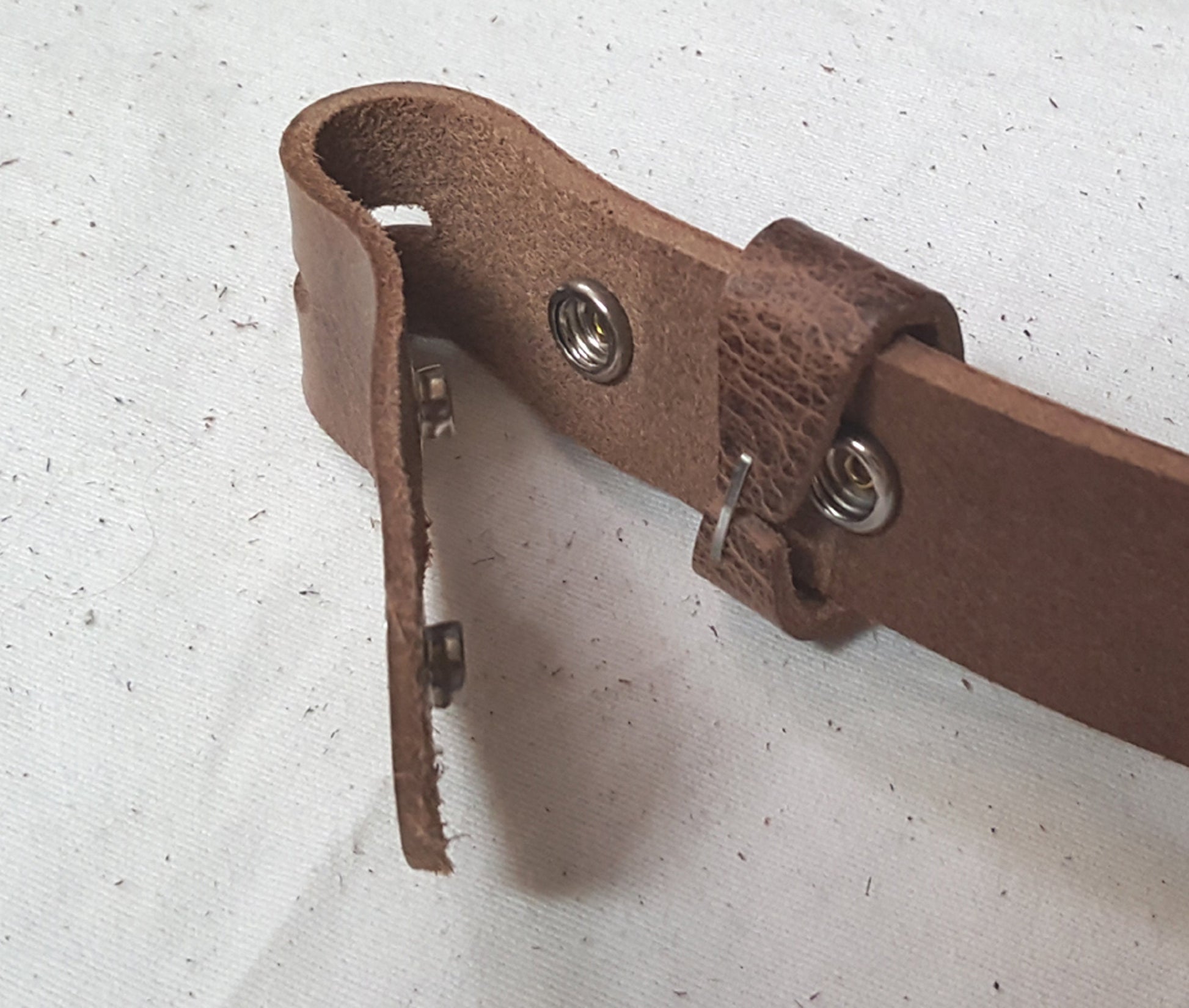 Leather Belt with SNAPS for Jeans or Suits, Custom Cut Oiled Buffalo Leather Belts with snaps 1.5" and 1.25" Wide Belt, Made to Measure Belt