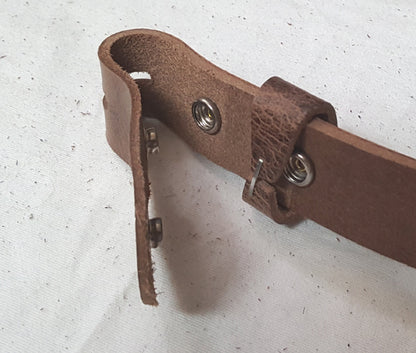 Leather Belt with SNAPS for Jeans or Suits, Custom Cut Oiled Buffalo Leather Belts with snaps 1.5" and 1.25" Wide Belt, Made to Measure Belt