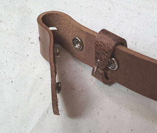 Leather Belt with SNAPS for Jeans or Suits, Custom Cut Oiled Buffalo Leather Belts with snaps 1.5" and 1.25" Wide Belt, Made to Measure Belt