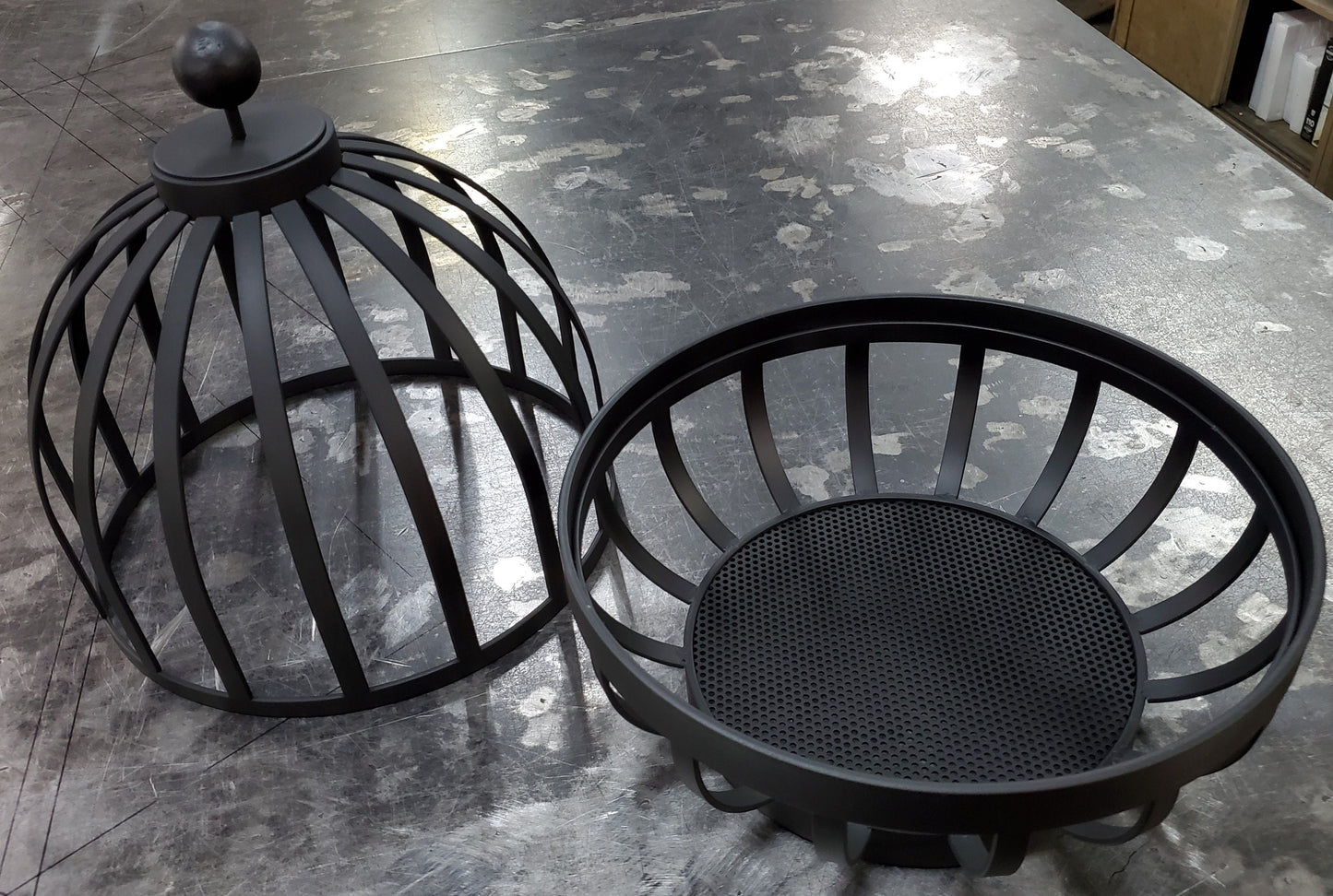 Metal Fruit Vault, Metal Fruit Basket, Metal Fruit Bowl & Lid, Custom Fruit Display for Commercial or Residential, Fruit Bowl, Fruit Basket