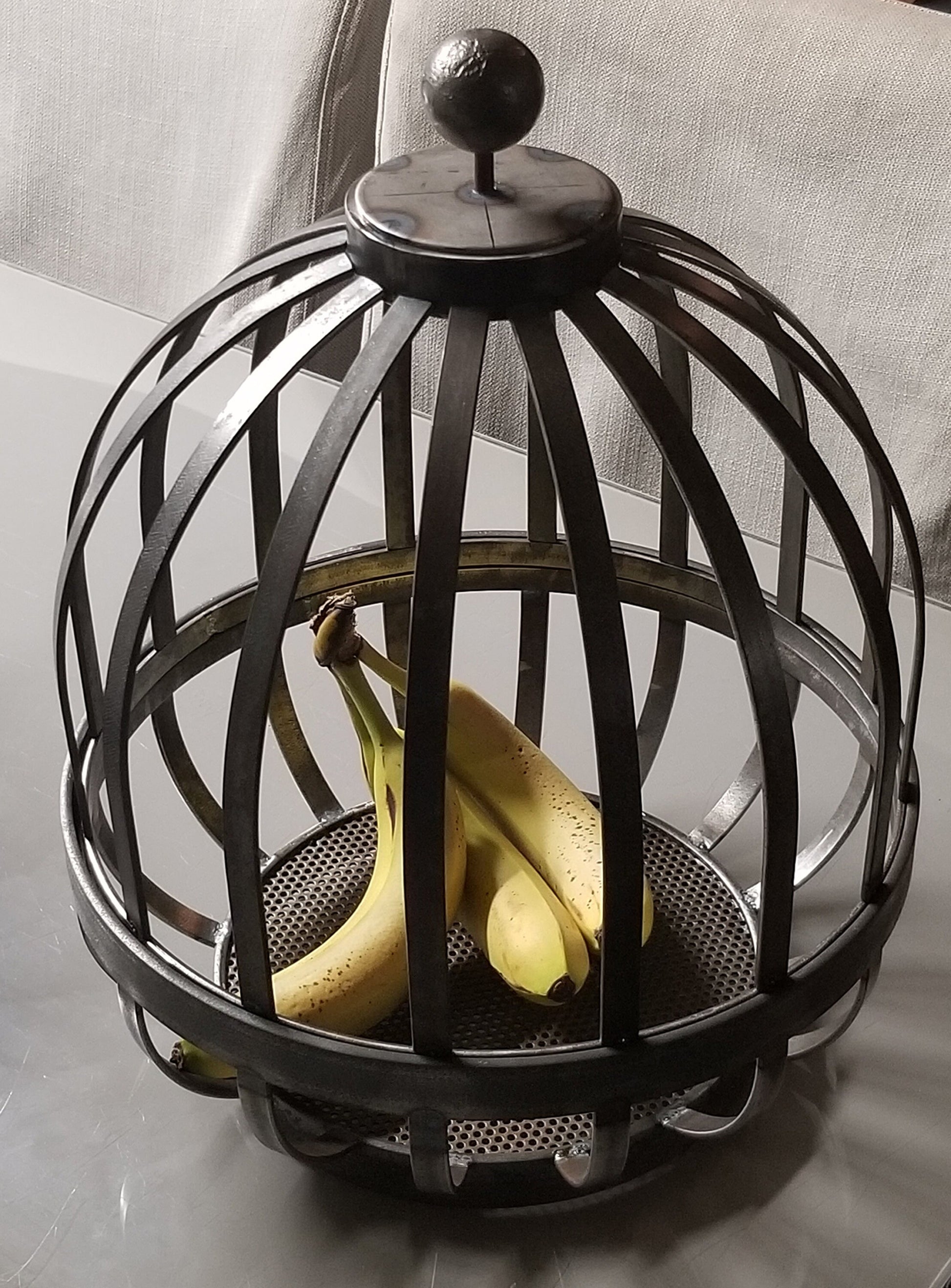 Metal Fruit Vault, Metal Fruit Basket, Metal Fruit Bowl & Lid, Custom Fruit Display for Commercial or Residential, Fruit Bowl, Fruit Basket