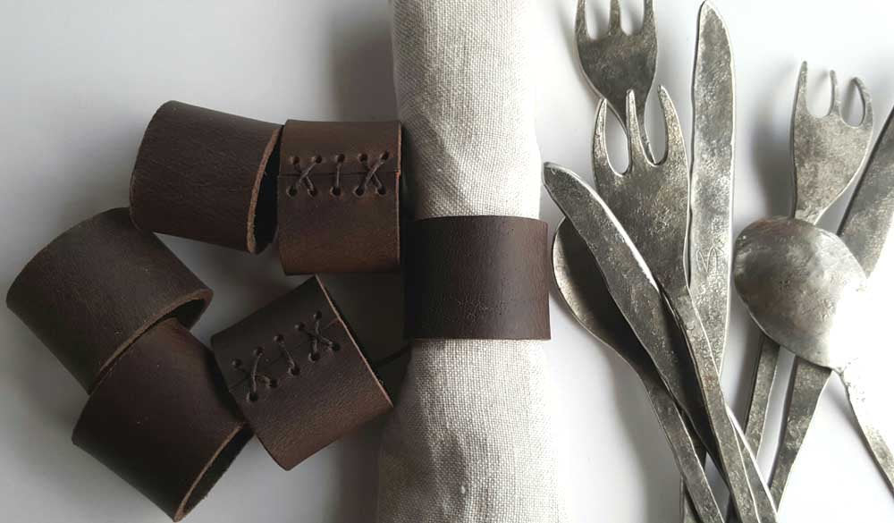 Leather Napkin Rings Casual Dining alfresco Hostess Gift Housewarming Gift Home Decor Dining Leather Accessories Dining Accessories