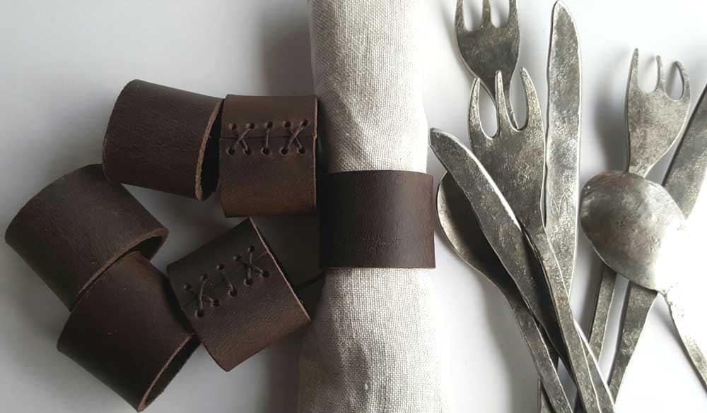 6 alfresco dining Fawn Leather Napkin Rings Casual Dining, Hostess Gift, Housewarming Gift Home Decor Picnics, Dining Accessories, Mom Day