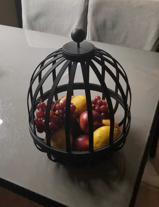 Metal Fruit Vault, Metal Fruit Basket, Metal Fruit Bowl & Lid, Custom Fruit Display for Commercial or Residential, Fruit Bowl, Fruit Basket