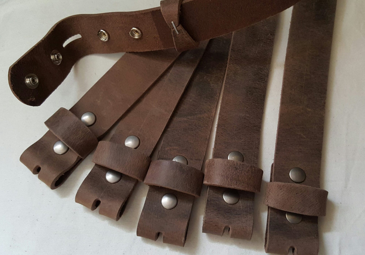 Leather Belt with SNAPS for Jeans or Suits, Custom Cut Oiled Buffalo Leather Belts with snaps 1.5" and 1.25" Wide Belt, Made to Measure Belt