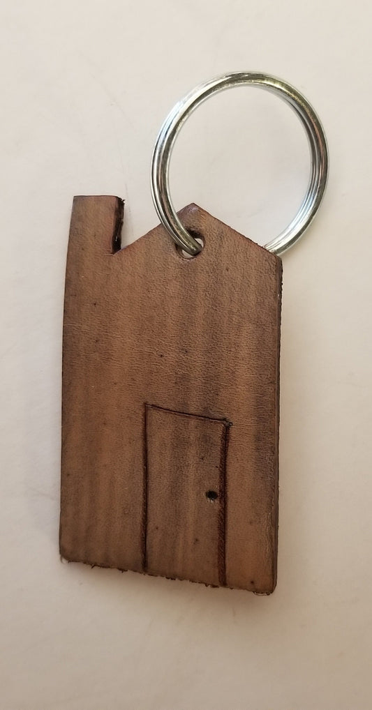 Leather Key Chain Cat in the Hat Leather Key Fob Handmade Housewarming Gift New Home Key Holder Leather Key Fob Leather House Key Fob
