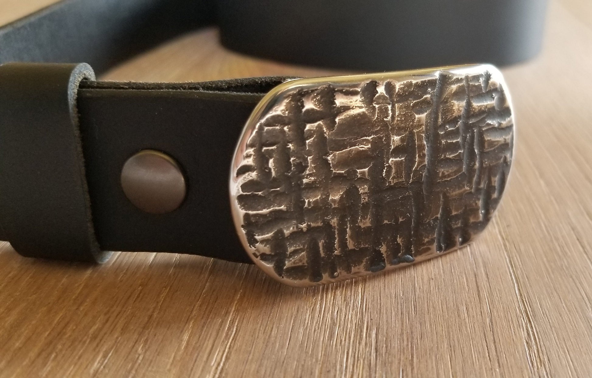 Belt & Buckle SET for Suits Authentic Anvil Textured Belt Buckle Hand Forged Stainless Steel Buckle For Suits Gift for Him Dress Belt