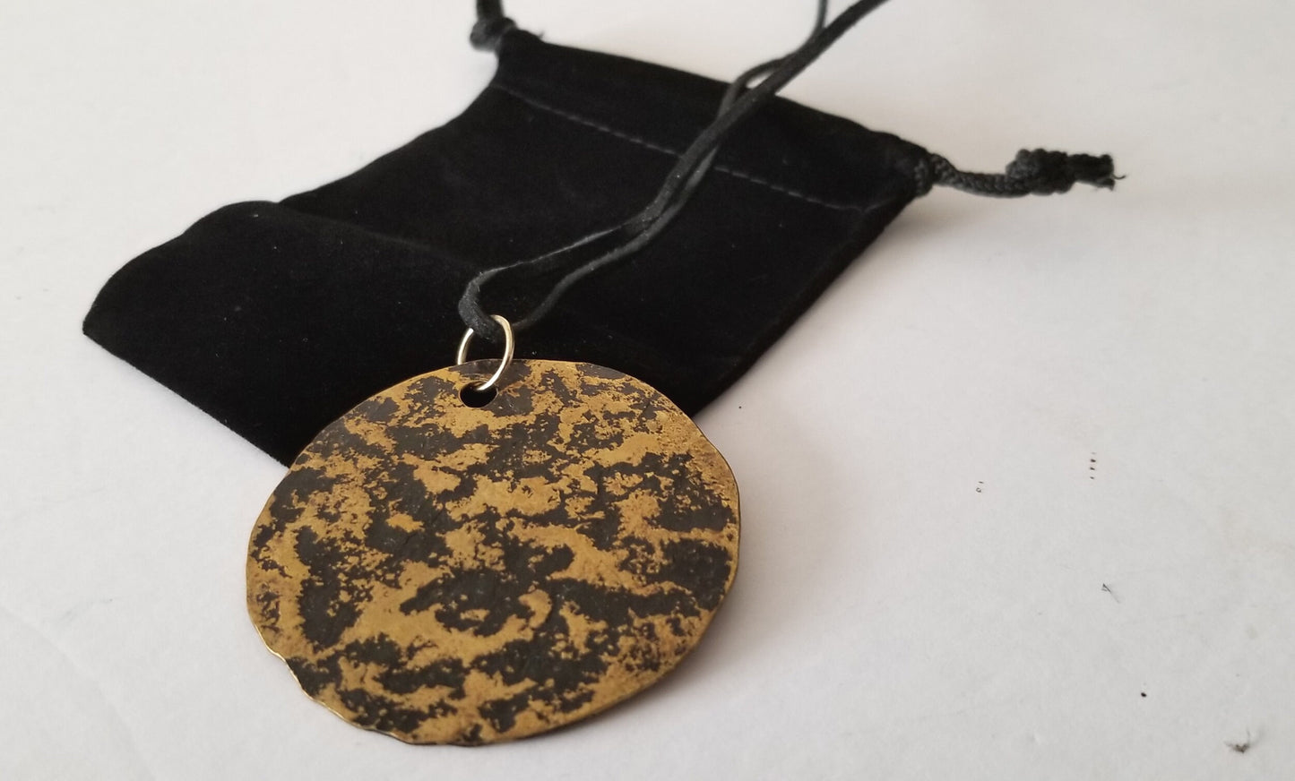 Pendant Necklace, Hand Forged, Canadian Handmade Necklace on Leather Strap w/ Gift Bag, Hammered Jewelry, Gift for Her, Canadian Accessories