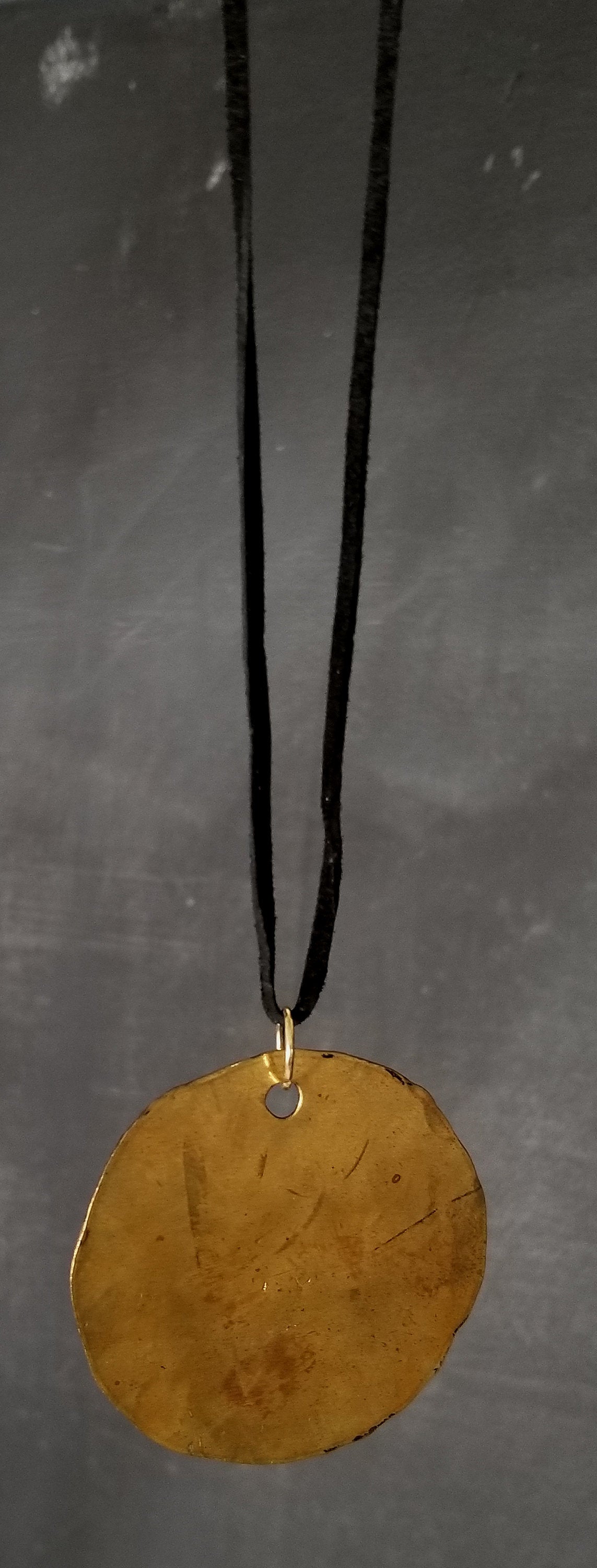 Pendant Necklace, Hand Forged, Canadian Handmade Necklace on Leather Strap w/ Gift Bag, Hammered Jewelry, Gift for Her, Canadian Accessories