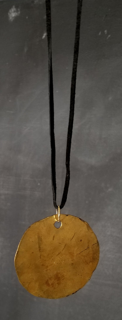 Pendant Necklace, Hand Forged, Canadian Handmade Necklace on Leather Strap w/ Gift Bag, Hammered Jewelry, Gift for Her, Canadian Accessories