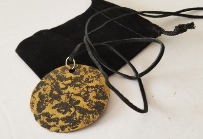 Pendant Necklace, Hand Forged, Canadian Handmade Necklace on Leather Strap w/ Gift Bag, Hammered Jewelry, Gift for Her, Canadian Accessories