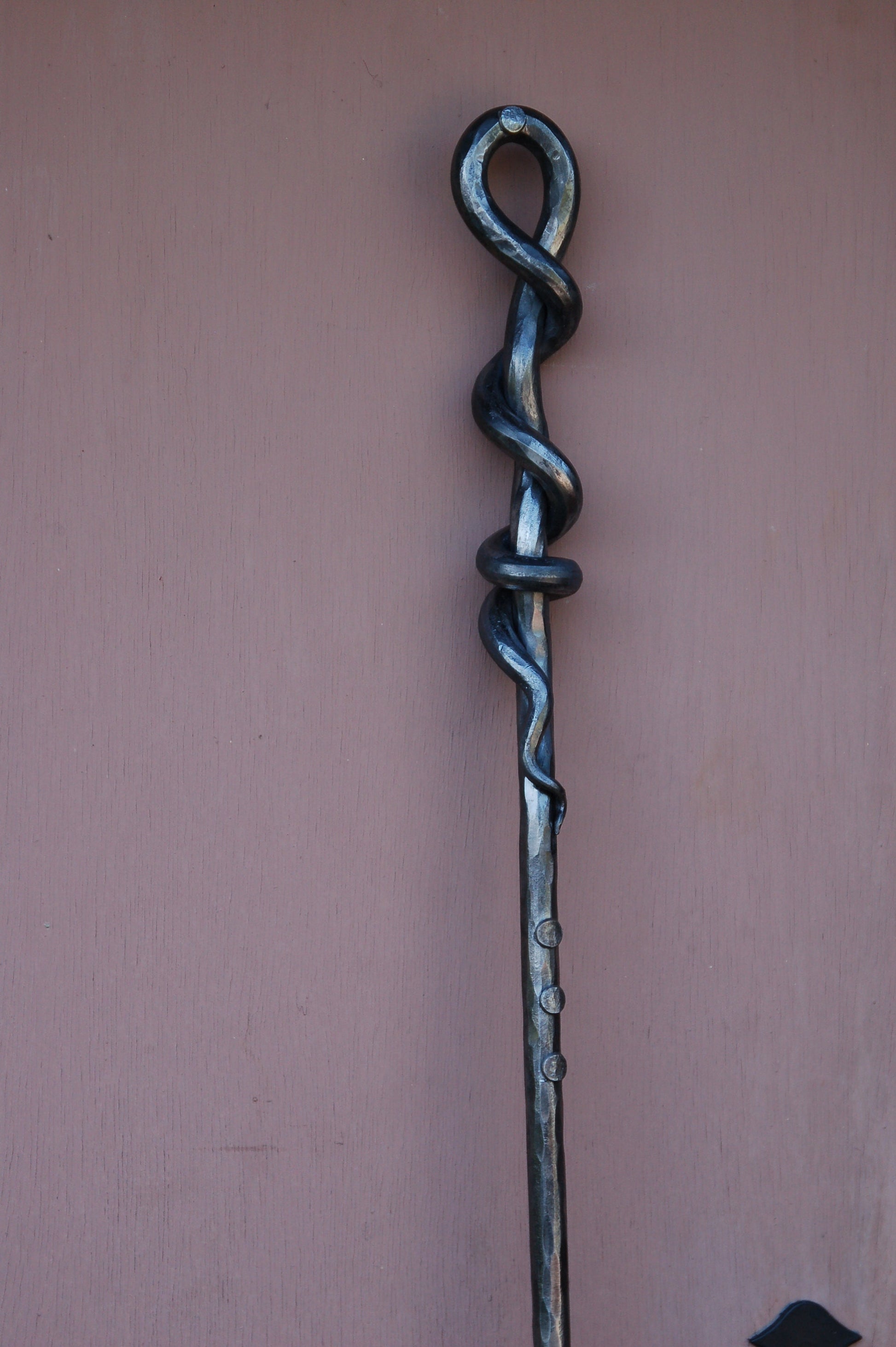 Fire Pit Poker, Hand Forged Fire Poker, 6' Hand Crafted Cottage, Campfire, Natural Iron Poker, Designed & Signed by Artist Robert Aucoin