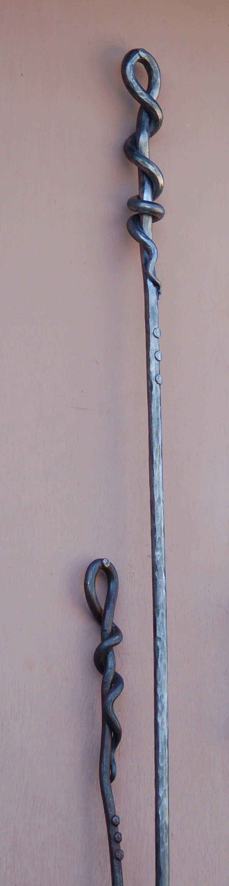 Fire Pit Poker, Hand Forged Fire Poker, 6' Hand Crafted Cottage, Campfire, Natural Iron Poker, Designed & Signed by Artist Robert Aucoin
