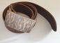Belt and Buckle Bronze Wood Grain Belt & Buckle Set For Jeans Silver or Blue Hand Forged Stainless Steel Buckle Fits 1.5" Leather Belt