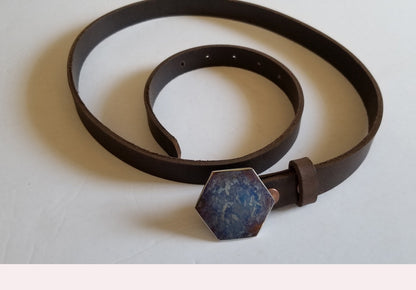Belt and Buckle, Fits 7/8" or 1" INTERCHANGEABLE Belt & Hand Forged Buckle Canadian Made One of a Kind Gift Belt has Snaps Gift for Her