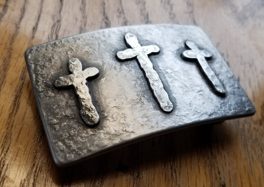 Cross Belt Buckle Fits 1.75" Belt Christian Buckle Old Rugged Cross Hand Forged Rustic Bronze / Silver Stainless Steel Buckle For 1.75" Belt